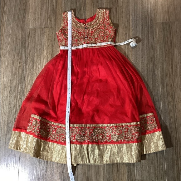 Charming Kids Red & Gold‎ Formal Party Dress – Size 7/8 - Picture 6 of 8